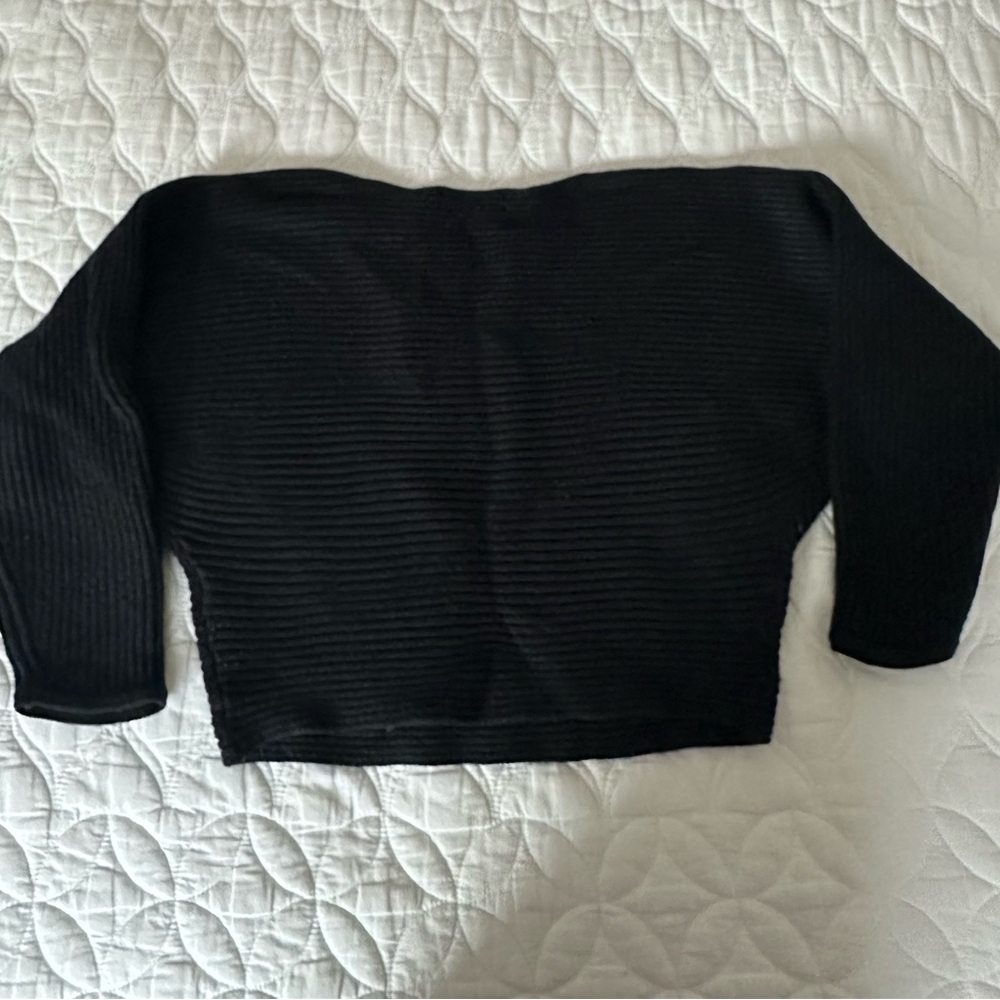 Anthropologie Black Ribbed Sweater - Picture 4 of 4